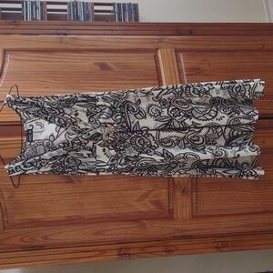 EUC Paisley Dress In Comfy Stretch Fabric Brown Ivory Medium